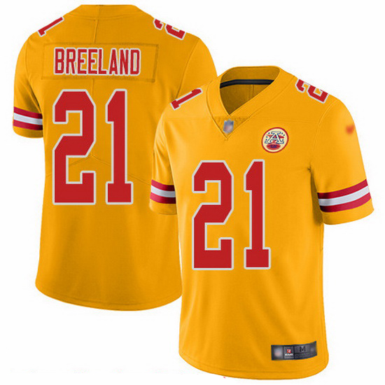 Nike Chiefs 21 Bashaud Breeland Gold Men Stitched NFL Limited In