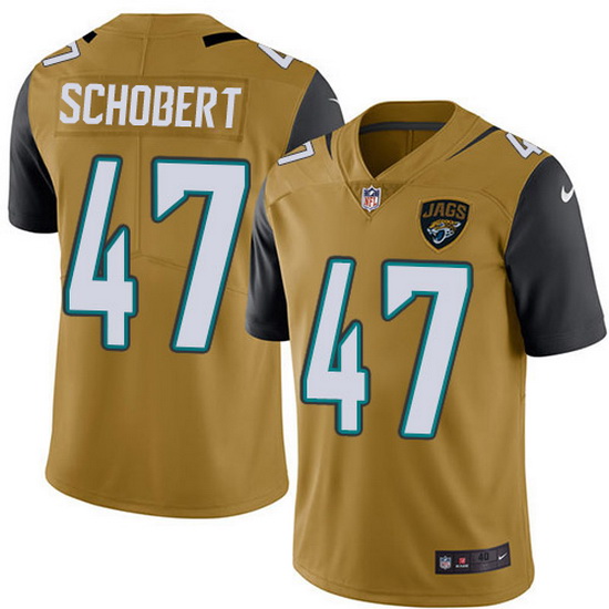 Nike Jaguars 47 Joe Schobert Gold Men Stitched NFL Limited Rush 