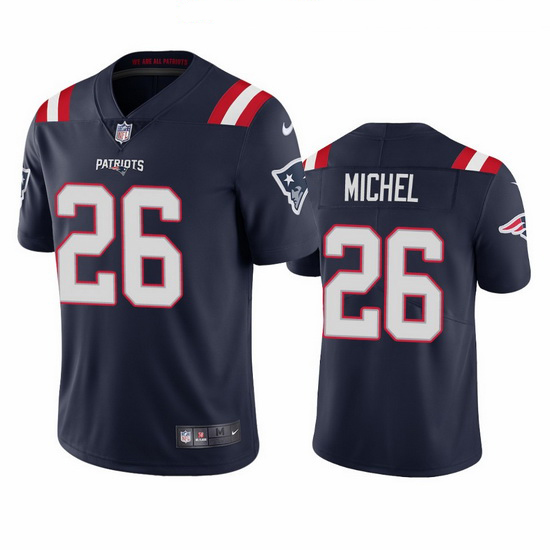 New England Patriots 26 Sony Michel Men Nike Navy 2020 Vapor Lim
