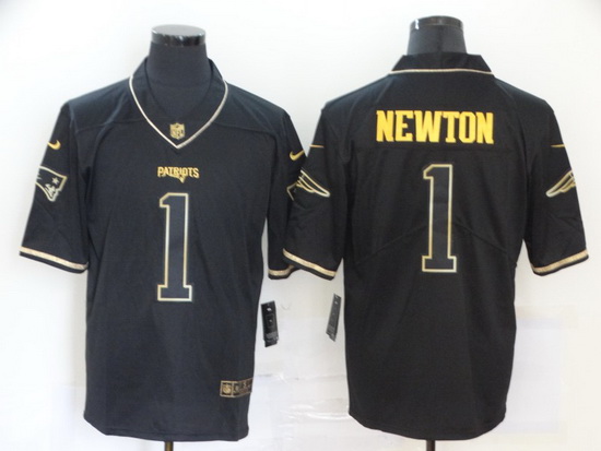 Nike Patriots 1 Cam Newton Black Gold Vapor Untouchable Limited Jersey