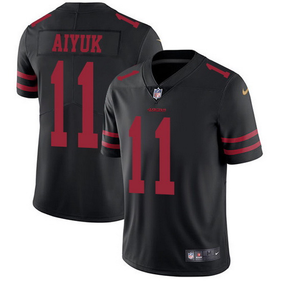 Nike 49ers 11 Brandon Aiyuk Black Alternate Men Stitched NFL Vap