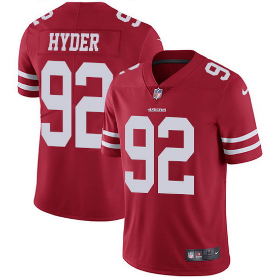 Nike 49ers 92 Kerry Hyder Red Team Color Men Stitched NFL Vapor Untouchable Limited Jersey