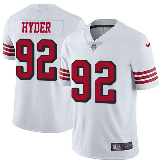 Nike 49ers 92 Kerry Hyder White Men Stitched NFL Limited Rush Je