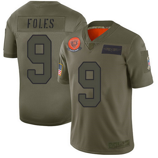 Nike Bears 9 Nick Foles Camo Men Stitched NFL Limited 2019 Salute To Service Jersey