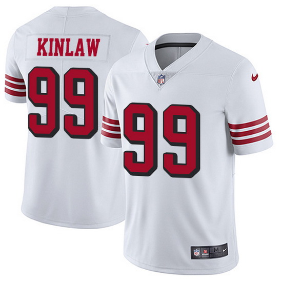 Nike 49ers 99 Javon Kinlaw White Men Stitched NFL Limited Rush Jersey