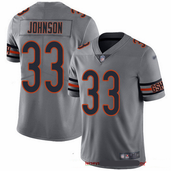 Nike Bears 33 Jaylon Johnson Silver Men Stitched NFL Limited Inv