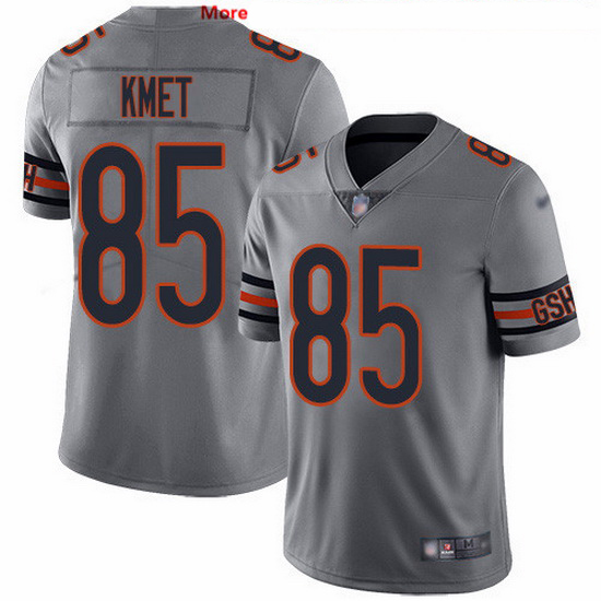 Nike Bears 85 Cole Kmet Silver Men Stitched NFL Limited Inverted