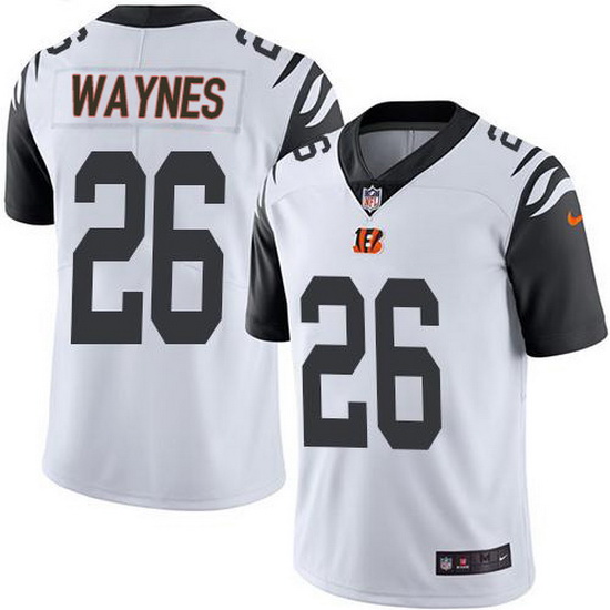 Nike Bengals 26 Trae Waynes White Men Stitched NFL Limited Rush Jersey 132