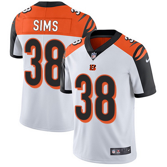 Nike Bengals 38 LeShaun Sims White Men Stitched NFL Vapor Untouchable Limited Jersey