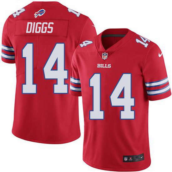 Nike Bills 14 Stefon Diggs Red Men Stitched NFL Limited Rush Jer
