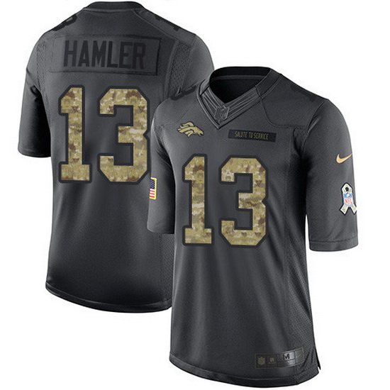 Nike Broncos 13 KJ Hamler Black Men Stitched NFL Limited 2016 Sa