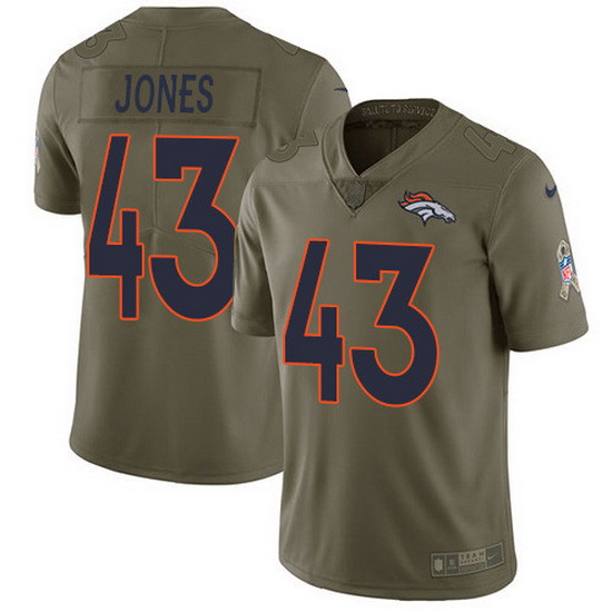 Nike Broncos 43 Joe Jones Olive Men Stitched NFL Limited 2017 Salute To Service Jersey