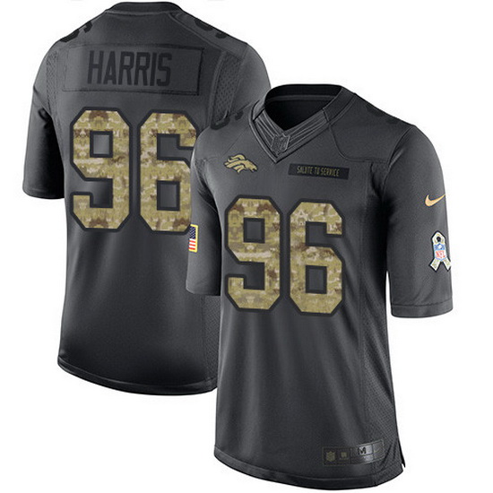 Nike Broncos 96 Shelby Harris Black Men Stitched NFL Limited 201