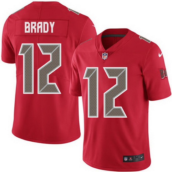 Nike Buccaneers 12 Tom Brady Red Men Stitched NFL Limited Rush J