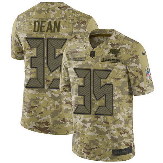Nike Buccaneers 35 Jamel Dean Camo Men Stitched NFL Limited 2018 Salute To Service Jersey