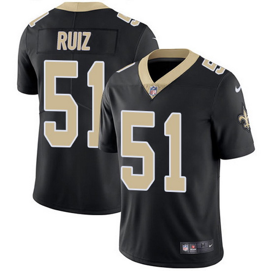 Nike Saints 51 Cesar Ruiz Black Team Color Men Stitched NFL Vapo