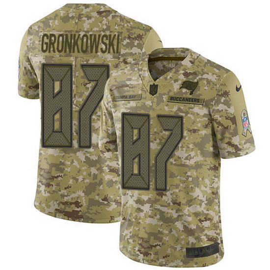 Nike Buccaneers 87 Rob Gronkowski Camo Men Stitched NFL Limited 2018 Salute To Service Jersey