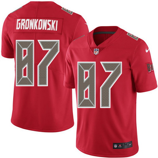 Nike Buccaneers 87 Rob Gronkowski Red Men Stitched NFL Limited Rush Jersey