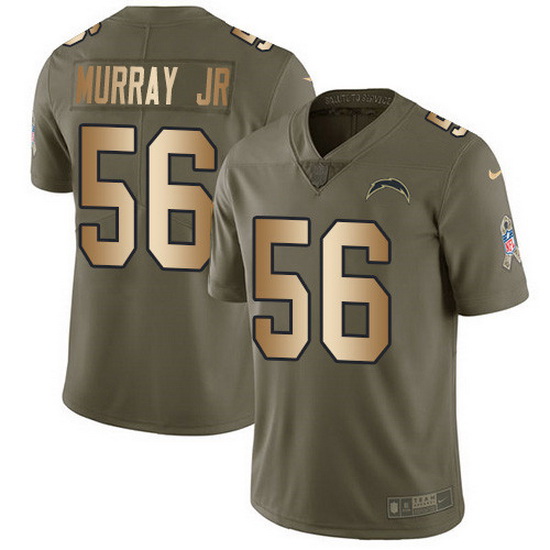 Nike Chargers 56 Kenneth Murray Jr Olive Gold Men Stitched NFL L