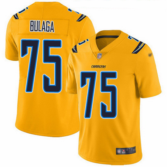 Nike Chargers 75 Bryan Bulaga Gold Men Stitched NFL Limited Inve