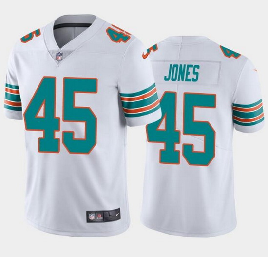 Nike Dolphins 45 Brandon Jones White Throwback Vapor Untouchable Limited Jersey