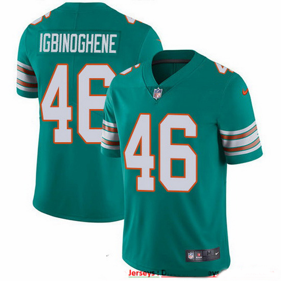 Nike Dolphins 46 Noah Igbinoghene Aqua Green Alternate Men Stitched NFL Vapor Untouchable Limited Je