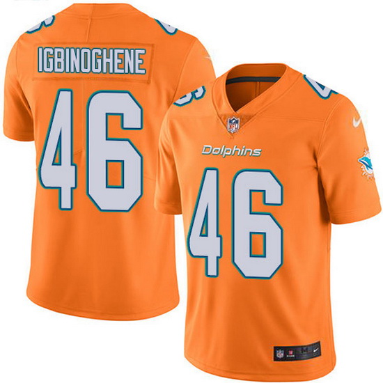 Nike Dolphins 46 Noah Igbinoghene Orange Men Stitched NFL Limite
