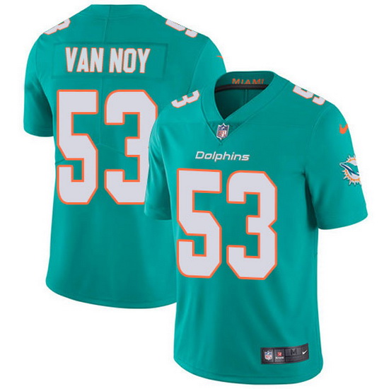 Nike Dolphins 53 Kyle Van Noy Aqua Green Team Color Men Stitched NFL Vapor Untouchable Limited Jerse