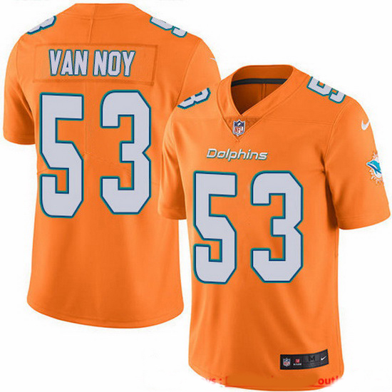 Nike Dolphins 53 Kyle Van Noy Orange Men Stitched NFL Limited Ru