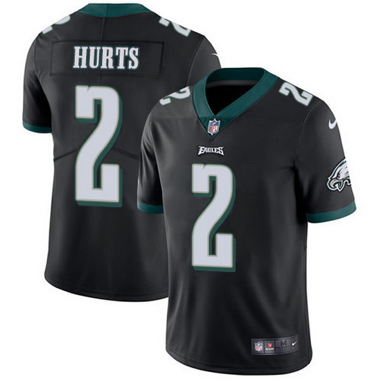 Nike Eagles 2 Jalen Hurts Black Alternate Men Stitched NFL Vapor Untouchable Limited Jersey