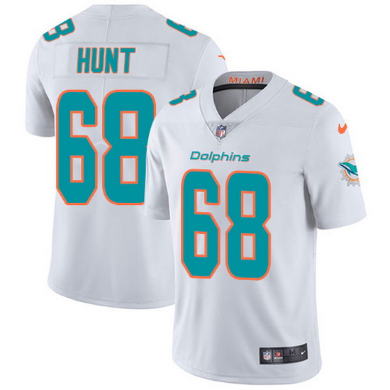 Nike Dolphins 68 Robert Hunt White Men Stitched NFL Vapor Untouc