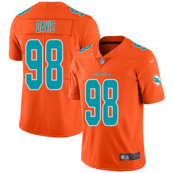 Nike Dolphins 98 Raekwon Davis Orange Men Stitched NFL Limited I