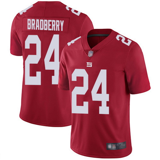Nike Giants 24 James Bradberry Red Men Stitched NFL Limited Inve