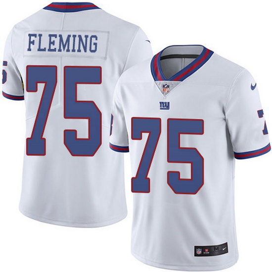 Nike Giants 75 Cameron Fleming White Men Stitched NFL Limited Ru