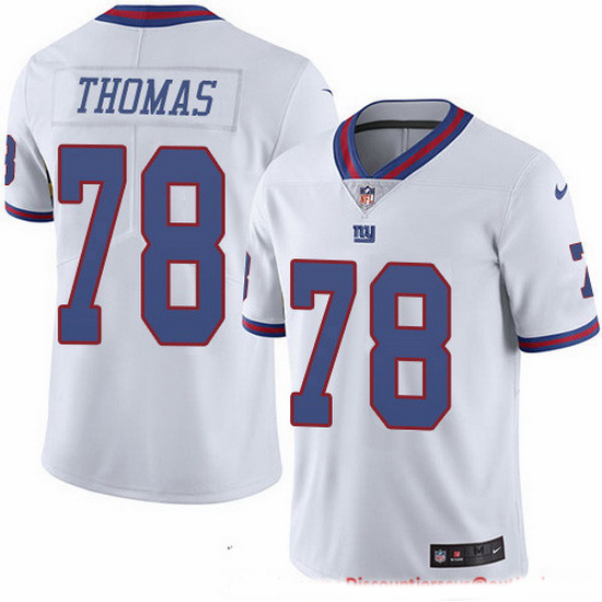 Nike Giants 78 Andrew Thomas White Men Stitched NFL Limited Rush