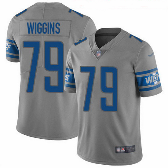 Nike Lions 79 Kenny Wiggins Gray Men Stitched NFL Limited Inverted Legend Jersey