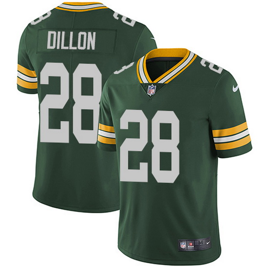 Nike Packers 28 AJ Dillon Green Team Color Men Stitched NFL Vapor Untouchable Limited Jersey