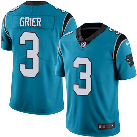 Nike Panthers 3 Will Grier Blue Alternate Men Stitched NFL Vapor