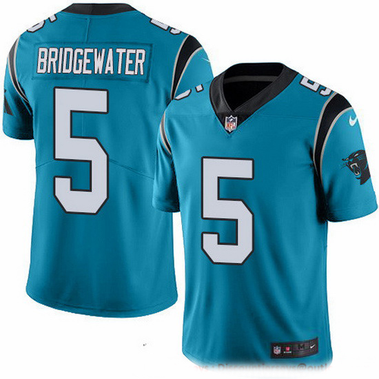 Nike Panthers 5 Teddy Bridgewater Blue Men Stitched NFL Limited 