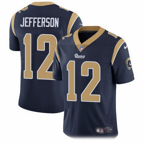 Nike Rams 12 Van Jefferson Navy Blue Team Color Men Stitched NFL