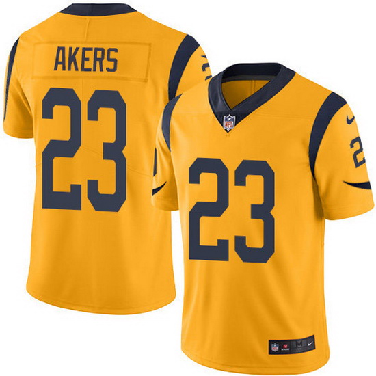 Nike Rams 23 Cam Akers Gold Men Stitched NFL Limited Rush Jersey