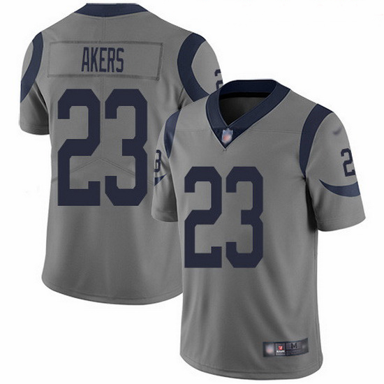 Nike Rams 23 Cam Akers Gray Men Stitched NFL Limited Inverted Le