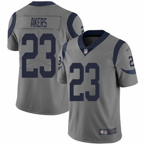 Nike Rams 23 Cam Akers Gray Men Stitched NFL Limited Inverted Legend Jersey