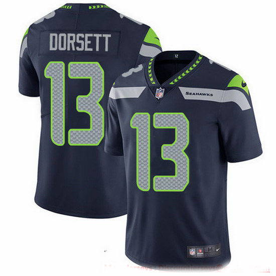 Nike Seahawks 13 Phillip Dorsett Steel Blue Team Color Men Stitched NFL Vapor Untouchable Limited Je