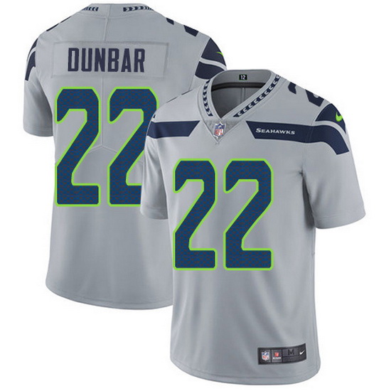 Nike Seahawks 22 Quinton Dunbar Grey Alternate Men Stitched NFL Vapor Untouchable Limited Jersey