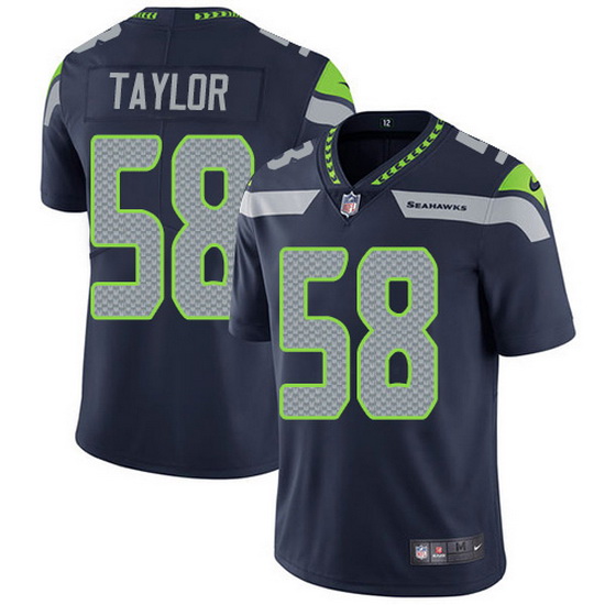 Nike Seahawks 58 Darrell Taylor Steel Blue Team Color Men Stitched NFL Vapor Untouchable Limited Jer