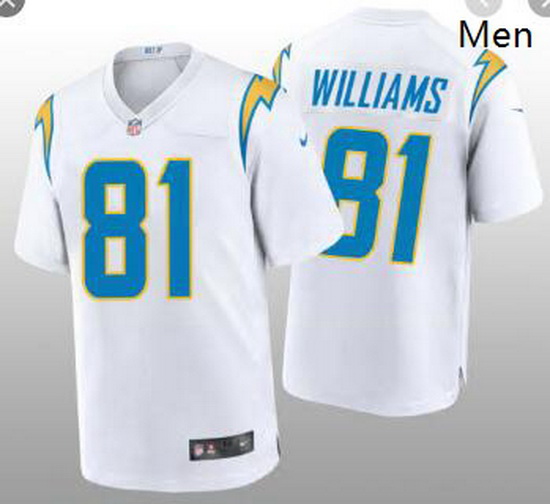 Men's Los Angeles Chargers #81 Mike Williams 2020 White Vapor Untouchable Limited Stitched Jersey