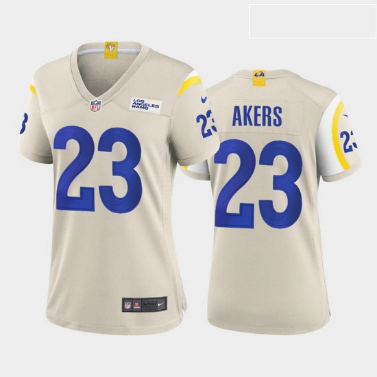 Women Nike Rams 23 Cam Akers Bone Vapor Limited Jersey