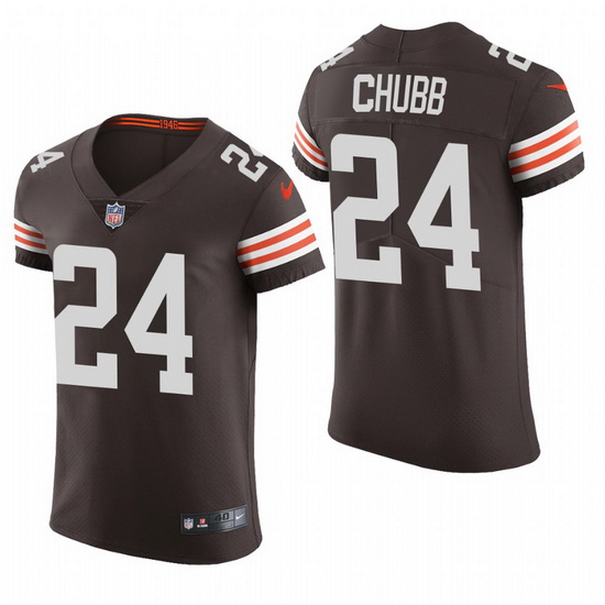 Cleveland Browns 24 Nick Chubb Nike Men Brwon Team Color Men Stitched NFL 2020 Vapor Untouchable Eli