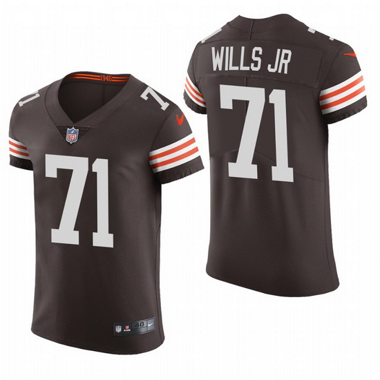 Cleveland Browns 71 Jedrick Wills Jr  Nike Men Brwon Team Color Men Stitched NFL 2020 Vapor Untoucha